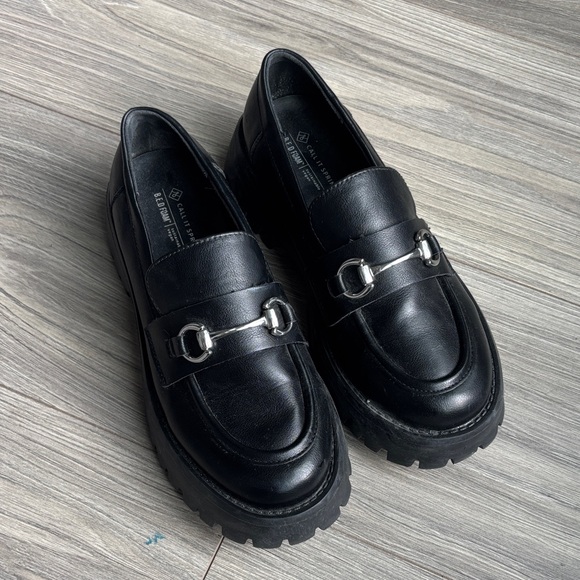 Call It Spring Shoes - Black Loafers with Silver Accents